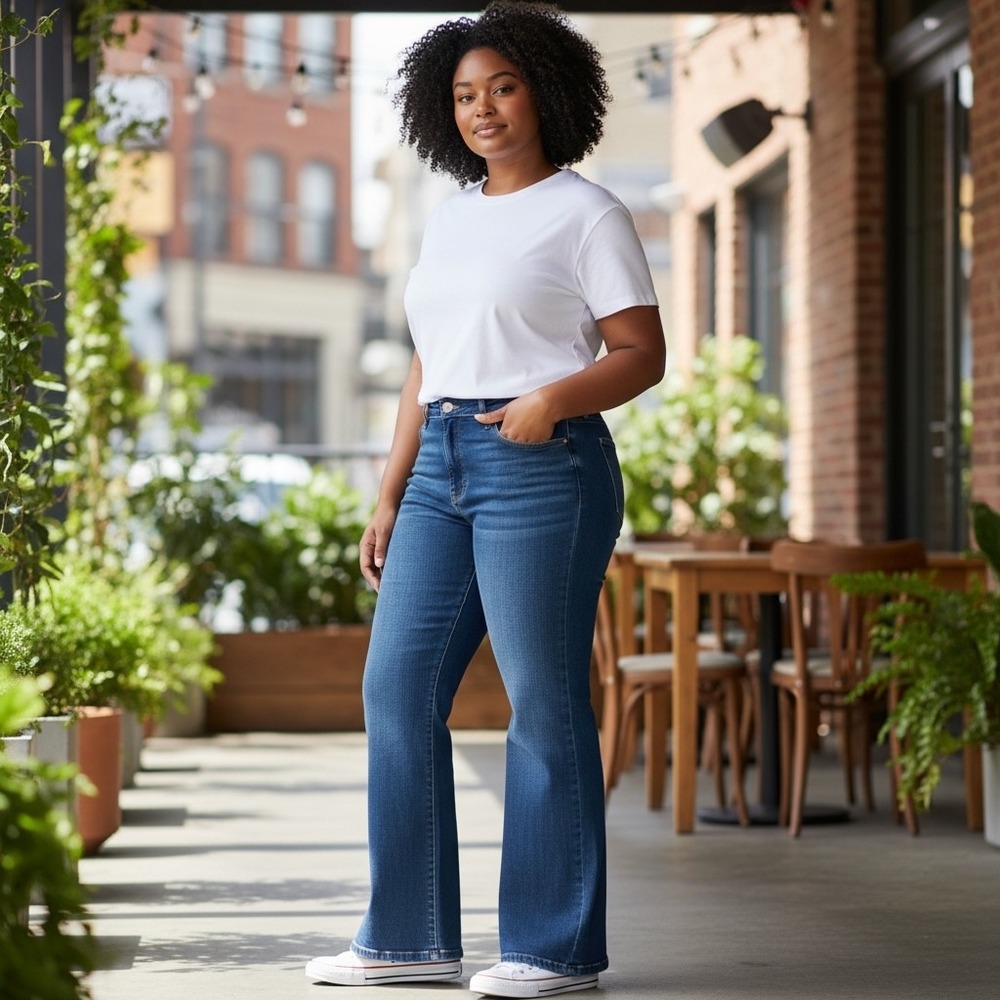 Gap Curvy Flare Jeans Womens 18 Medium Wash Stretch Denim Y2K
